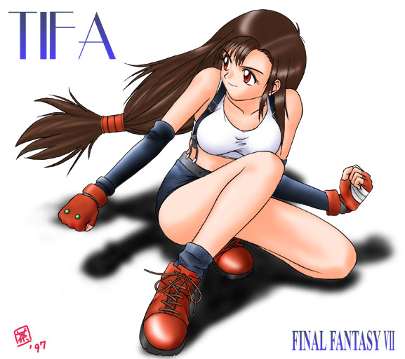 Tifa's in a punching position